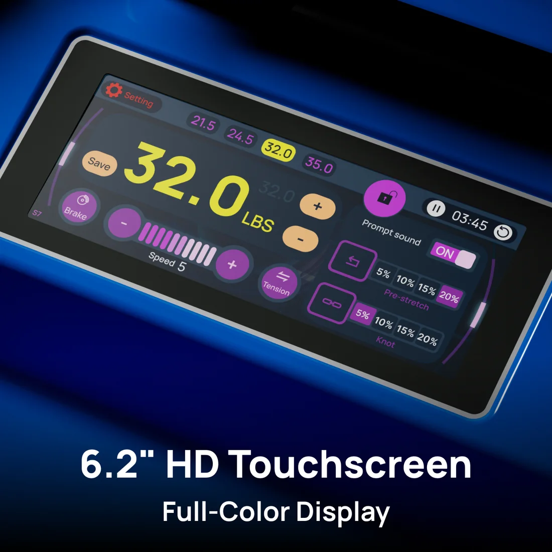 6.2 inch HD touchscreen